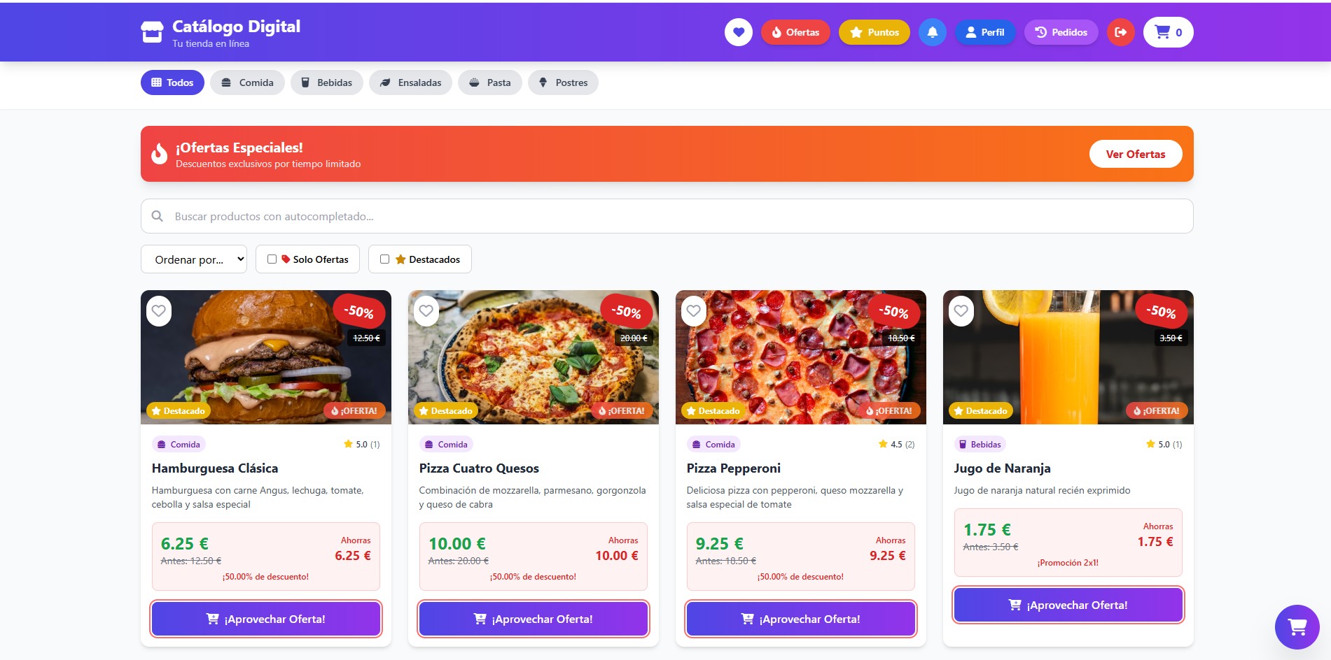 Carta digital para hostelería desarrollada por expertos en diseño web profesional para empresas