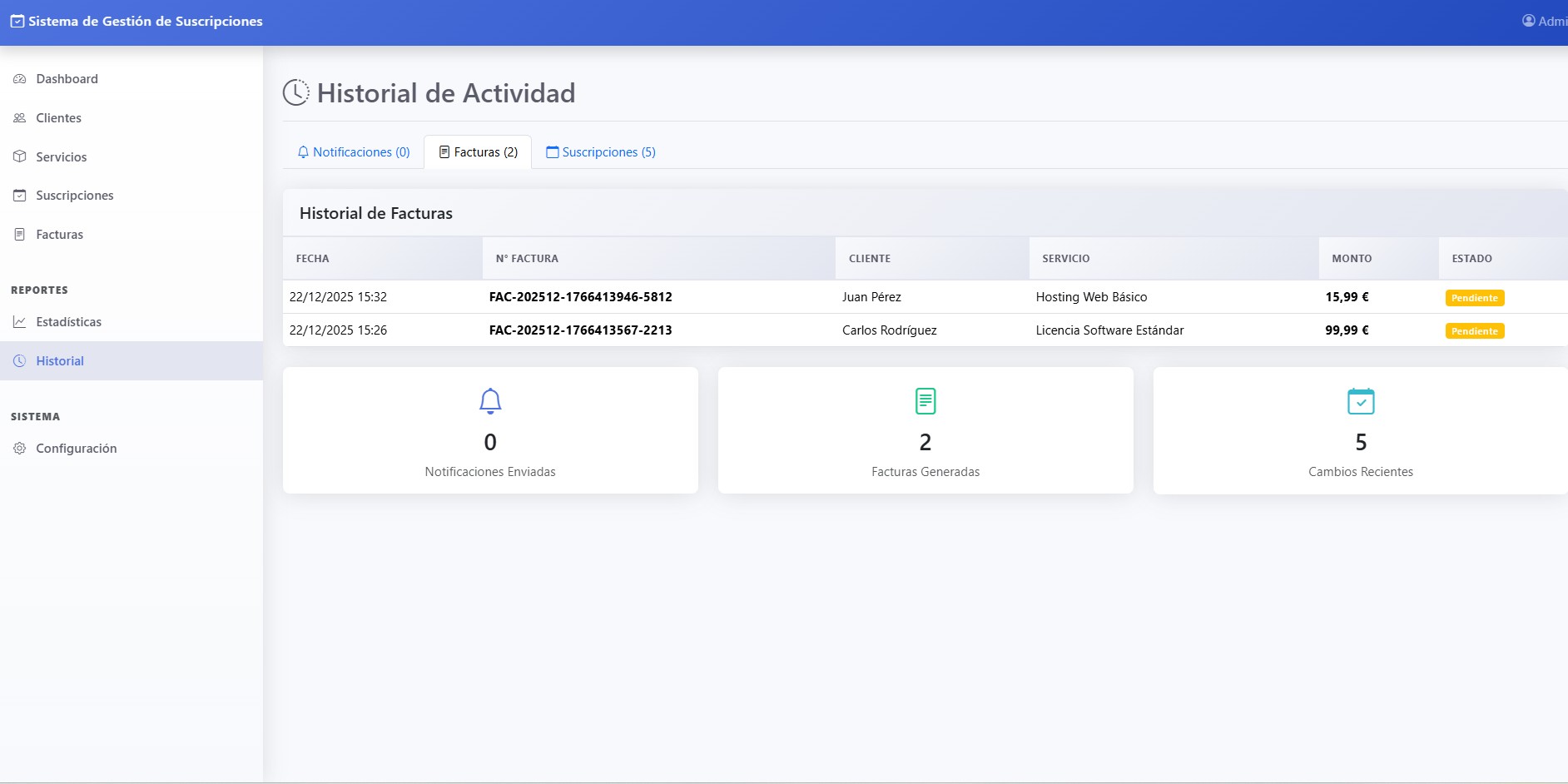 Gestor de pagos y suscripciones para servicios de diseño web profesional para empresas